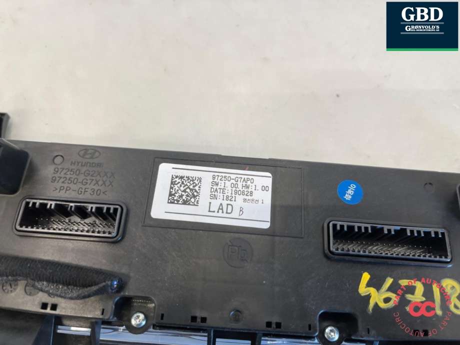 Varmeapparat betjening til Hyundai Ioniq Electric 2019-->> (Fase 2) (97250G 7AP0RET|)