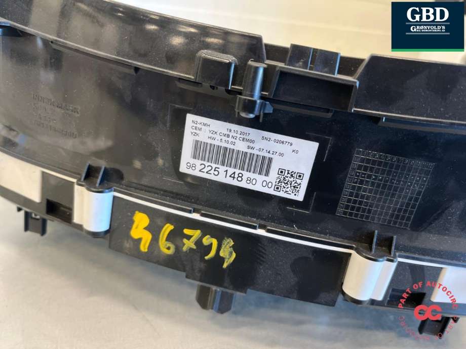 Instrumentpanel til Peugeot Expert 2016-->> (Type III)  (98 374 730 80|98 225 148 80|98 375 608 80)