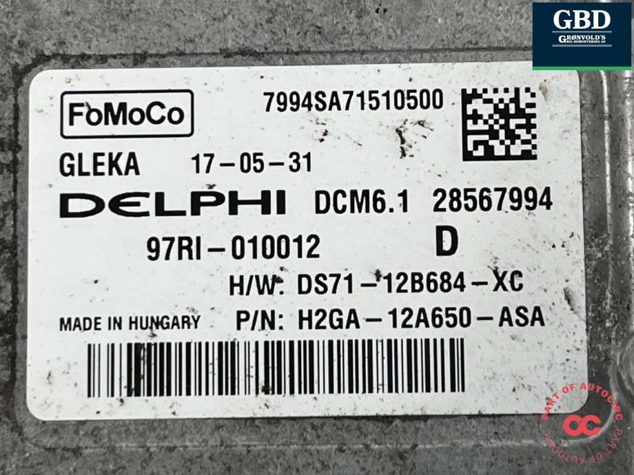Styreenhet motor til Ford Edge 2016-2019 (2037011|RMDS71-12A650-XC|DS7112B684XC)