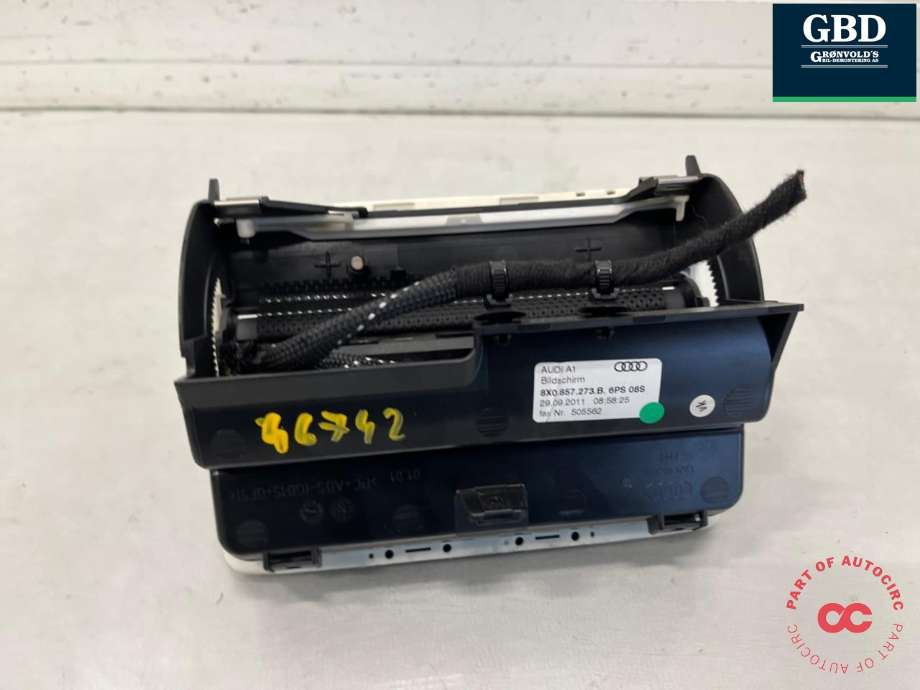 Bilstereo navigasjon skjerm til Audi A1 2010-2014 (Type I, Fase 1)  (8X0 919 603 B|8X0 919 603|)