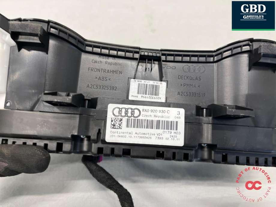 Instrumentpanel til Audi A1 2010-2014 (Type I, Fase 1) (8X0 920 930 C|)