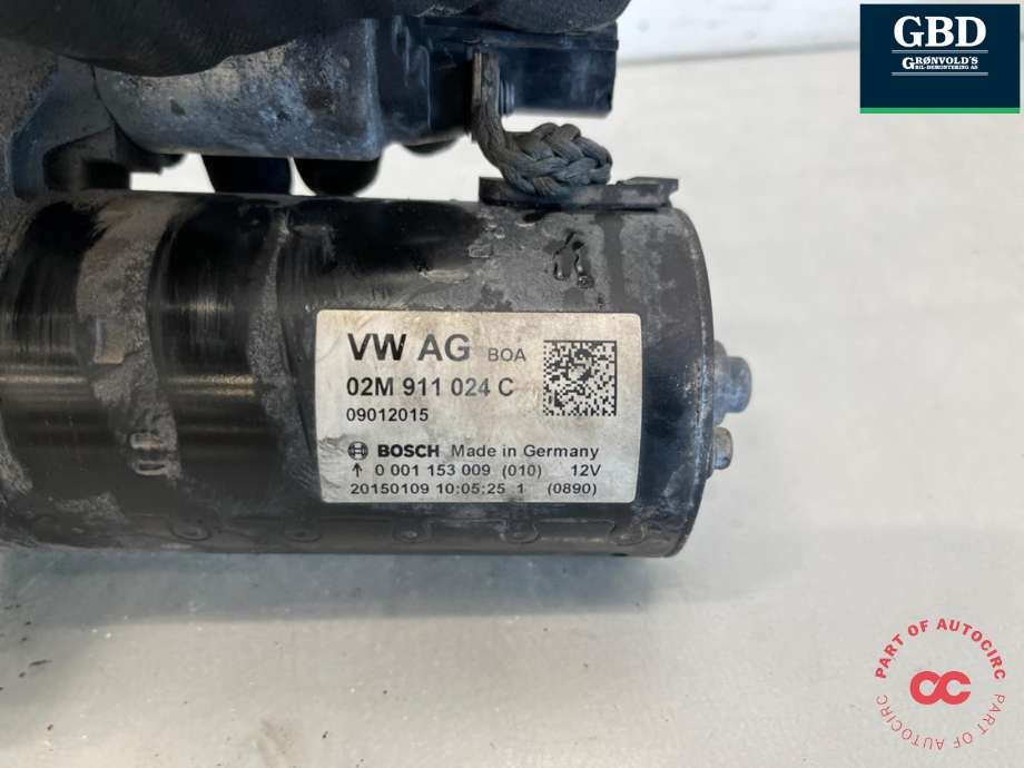Starter diesel til Škoda Superb 2015-->> (Type III)  (02M 911 024 C|02M 911 024 CX|)