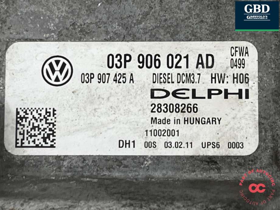 Styreenhet comfort (BCM) til VW Polo 2009-2014 (Type V, Fase 1)  (6R0 937 087 K|6R0 937 087 K  Z0M|6R0 937 087 T  Z18 | 03P906021AD)