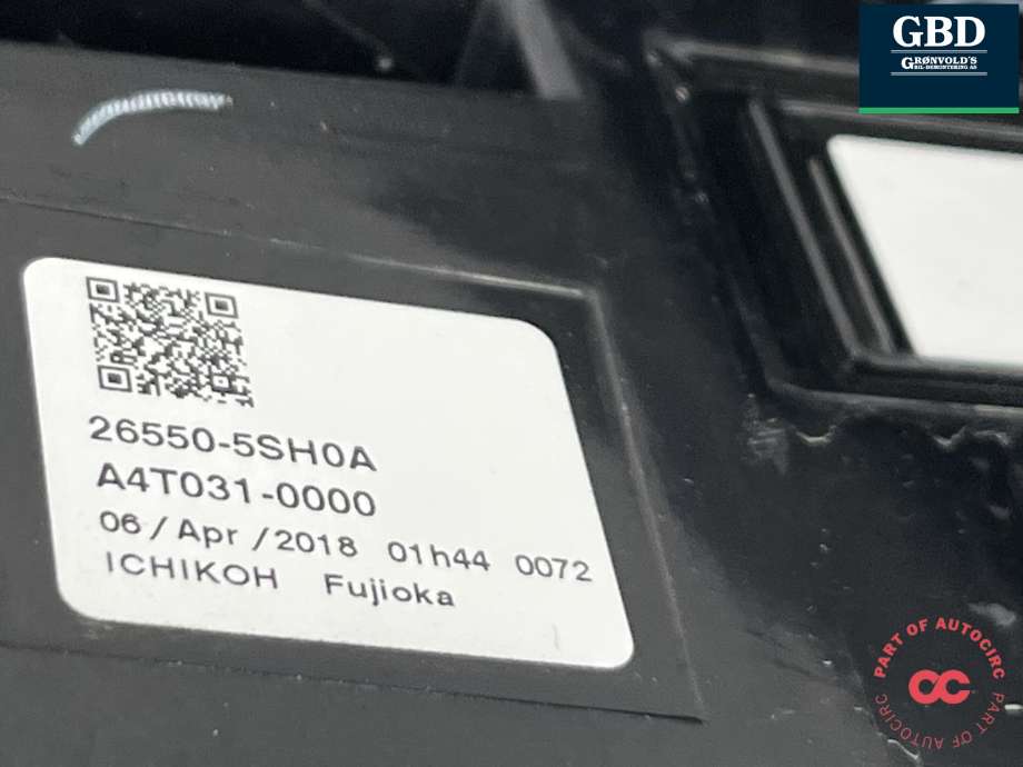 Baklykt høyre til Nissan Leaf 2018-->> (Type II)  (265505SH1C|265505SH0A|)