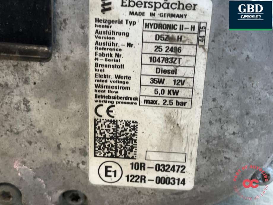 Dieselvarmer til Toyota Land Cruiser 150 2014-->> (Fase 2)  (8711042030|)