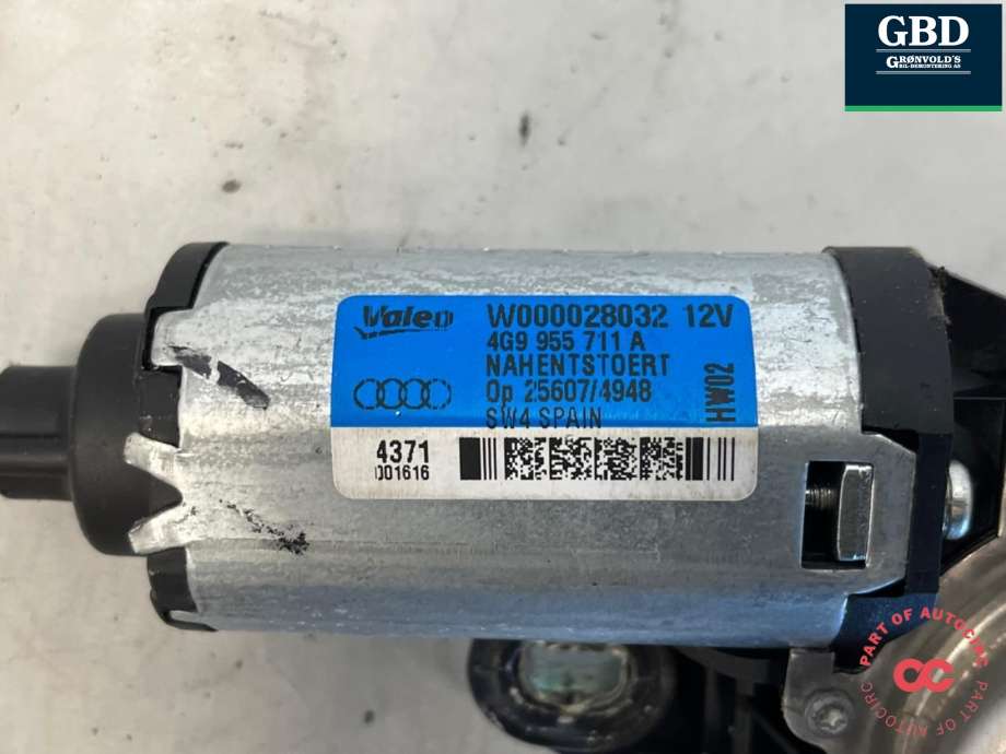 Viskermotor bakrute til Audi A1 2010-2014 (Type I, Fase 1)  (4G9 955 711 C|8U0 955 711 A|)