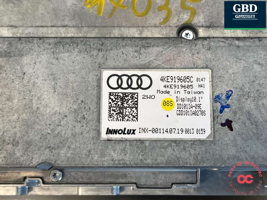 Multimedia display (MCU - Media Controller Unit) til Audi e-tron 2018-->> (4KE 919 605 C|)
