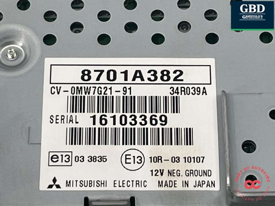 Bilstereo forsterker til Mitsubishi Outlander 2010-2012 (Type II, Fase 2) (8701A382|)