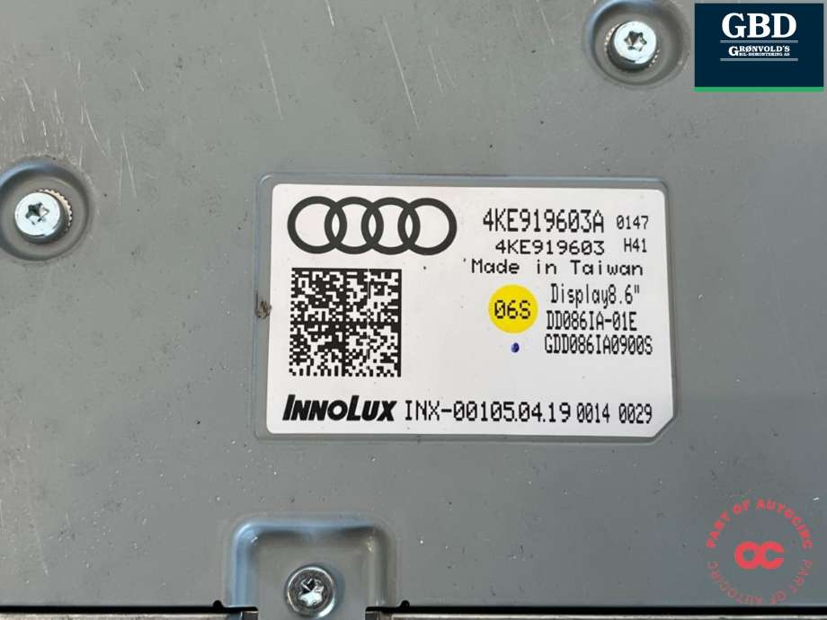Varmeapparat betjening til Audi e-tron 2018-->>  (4KE 919 603 A|)