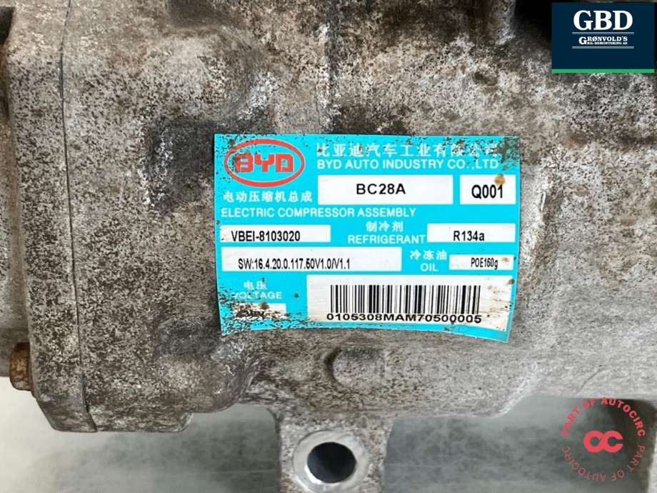 Aircondition kompressor elbil til BYD T3 2020-->>  (VBEI-8103020|)