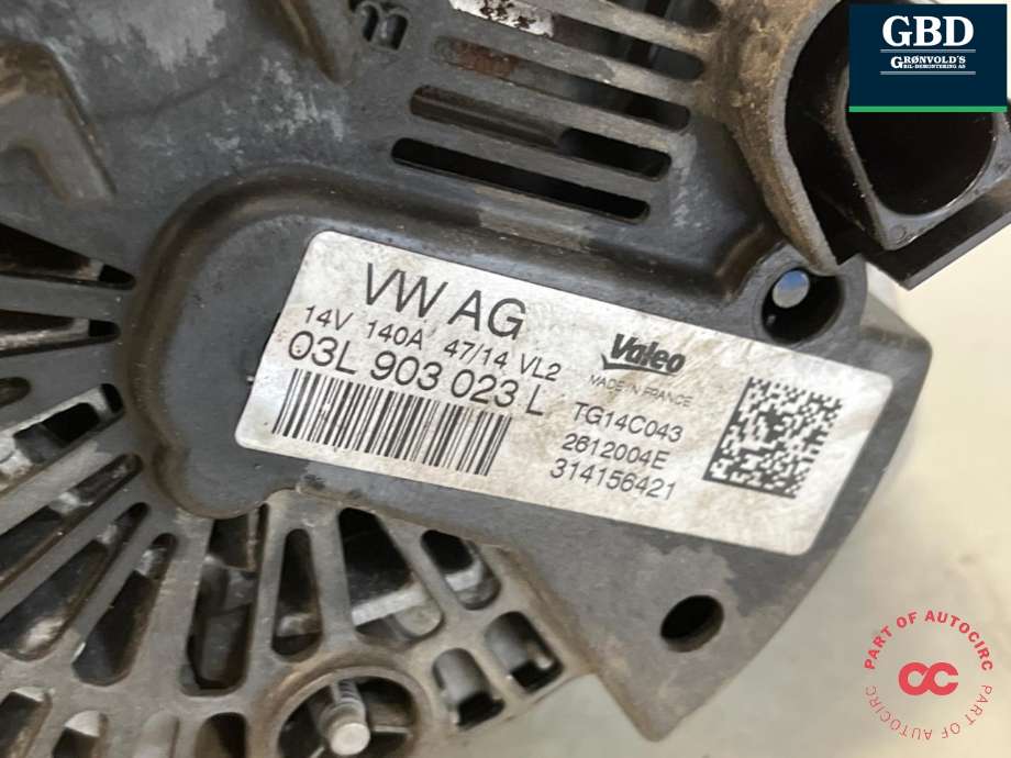 Dynamo diesel til VW Golf VII 2012-2017 (Fase 1)  (03L 903 023 L|03L 903 023 LX|)