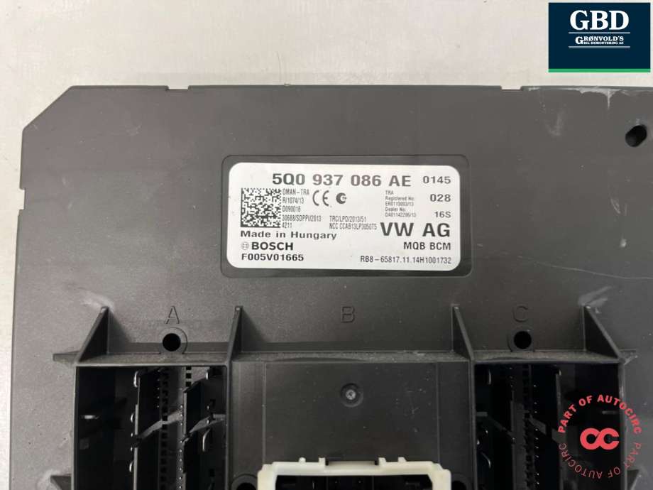 Styreenhet comfort (BCM) til VW Golf VII 2012-2017 (Fase 1) (5Q0 937 086 AE Z00|5Q0 937 086 AE Z0H|)