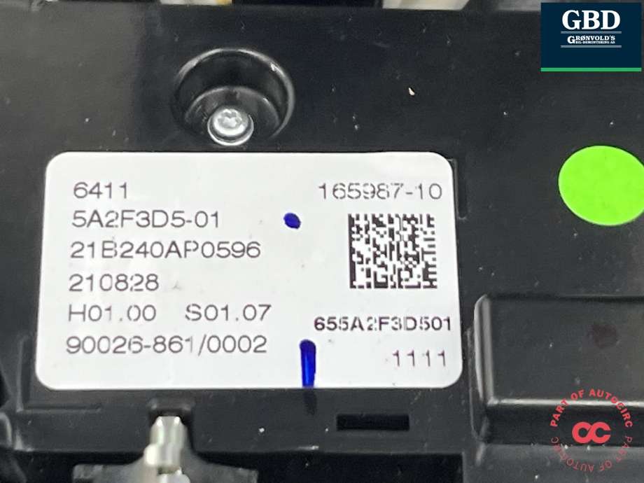 Varmeapparat betjening bak til BMW iX 2021-->> (I20) (I20) (61 31 5 A5F 9F8|)