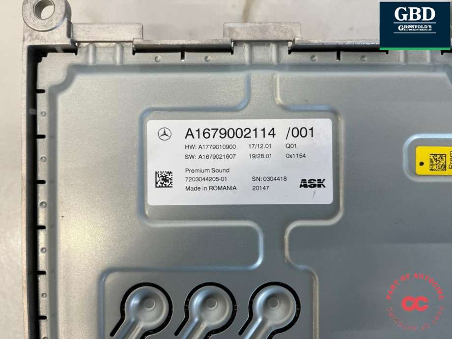 Bilstereo forsterker til Mercedes GLS 2016-->> (Fase 2) (X166) (X166) (A 167 900 82 15|A 167 900 21 14|)