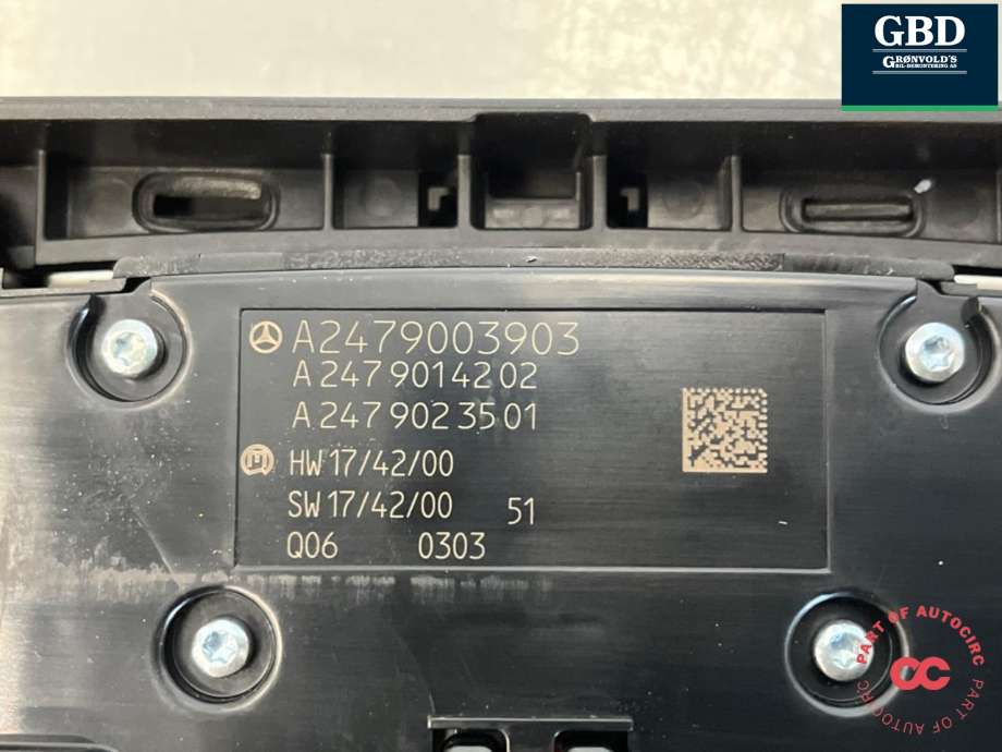 Bilstereo navigasjon betjeningspanel til Mercedes GLS 2016-->> (Fase 2) (X166) (X166) (A 247 900 39 03|)