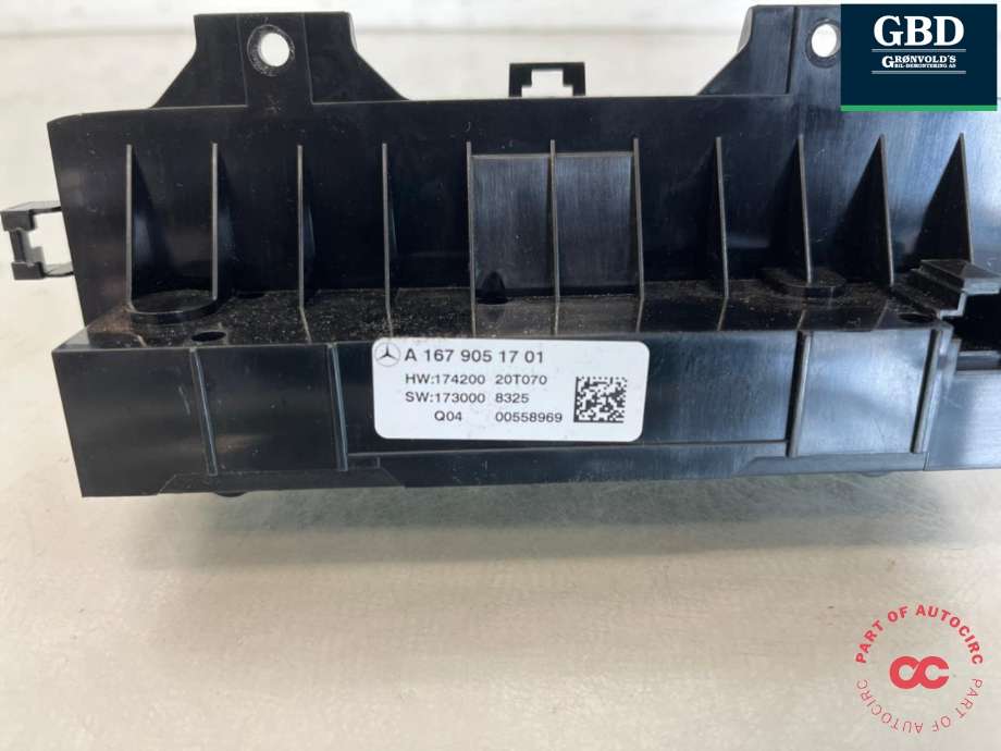 Varmeapparat betjening bak til Mercedes GLS 2016-->> (Fase 2) (X166) (X166) (A 167 905 17 01|)