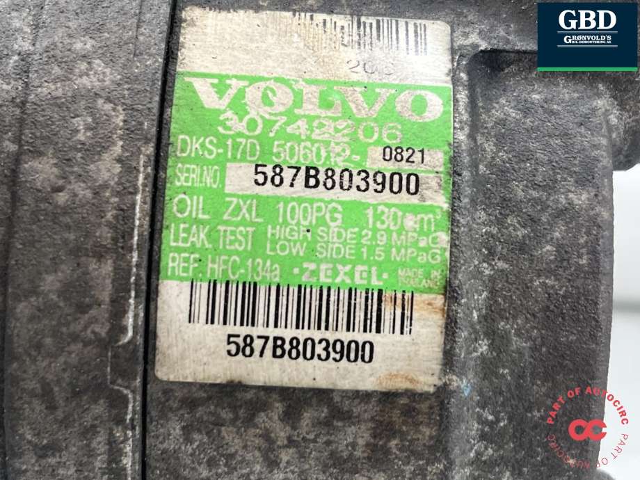 Aircondition kompressor til Volvo XC90 2002-2006 (Type I, Fase 1)  (36001066|36000328|)