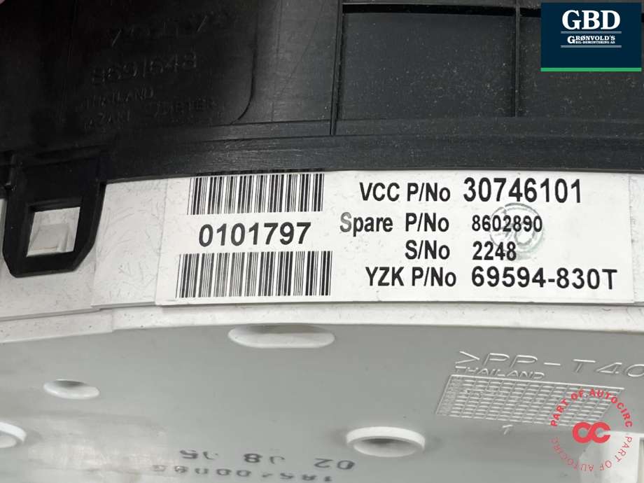Instrumentpanel til Volvo XC90 2002-2006 (Type I, Fase 1)  (36050548|)