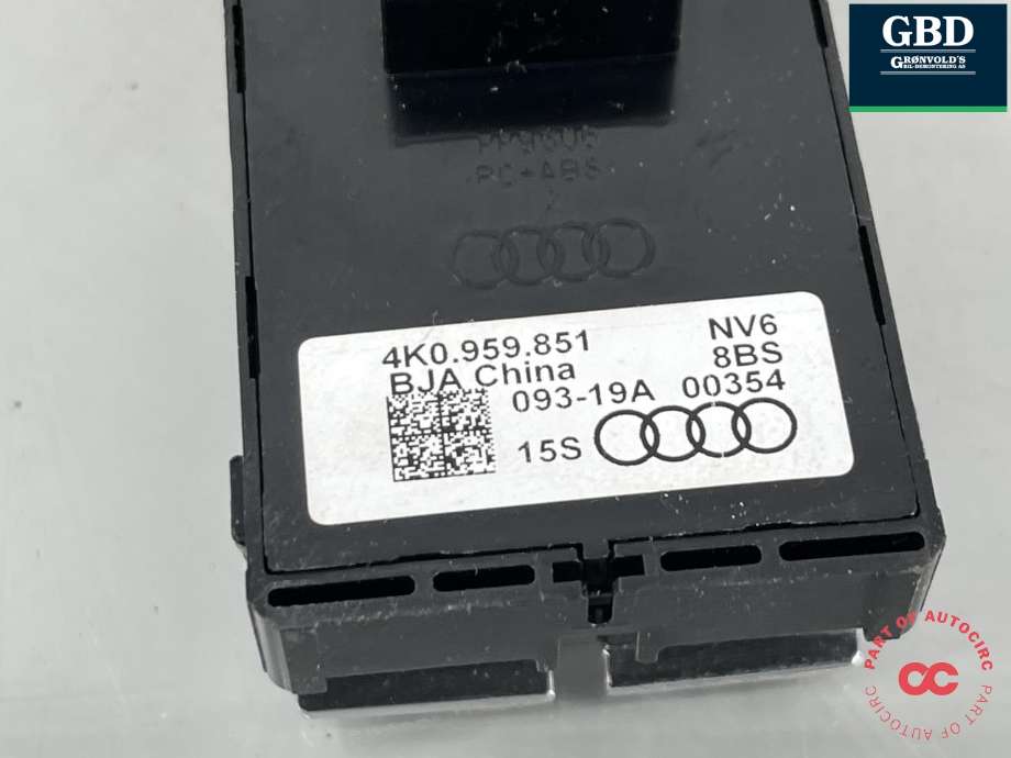 Bryter ruteheis førerdørspanel til Audi e-tron 2018-->>  (4K0 959 851|4K0 959 851    NV6|)