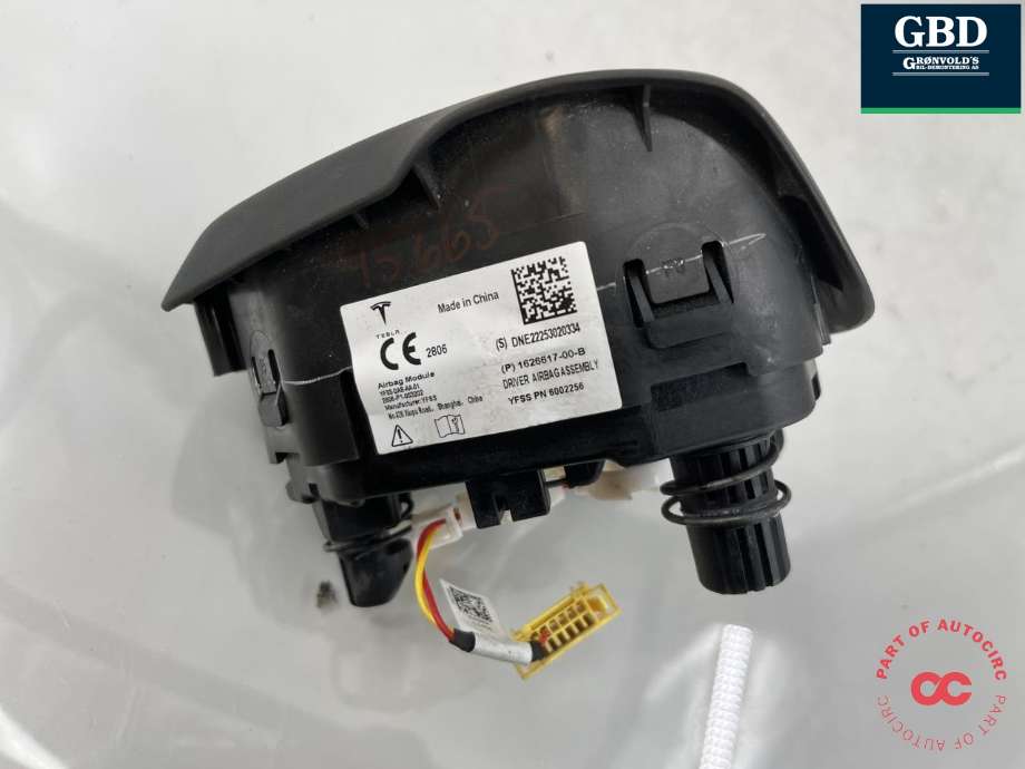 Airbag ratt til Tesla Model Y 2021-2024 (Type I)  (1626617-00-B|1626617-00-C|)