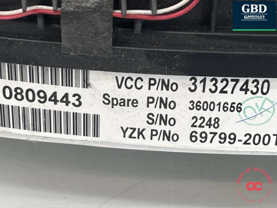 Instrumentpanel til Volvo XC90 2007-2014 (Type I, Fase 2) (36001654|31327430|)
