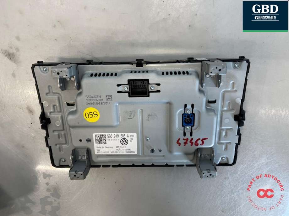 Bilstereo navigasjon skjerm til VW Tiguan 2016-2020 (Type II, Fase 1) (|5G6 919 605 A)