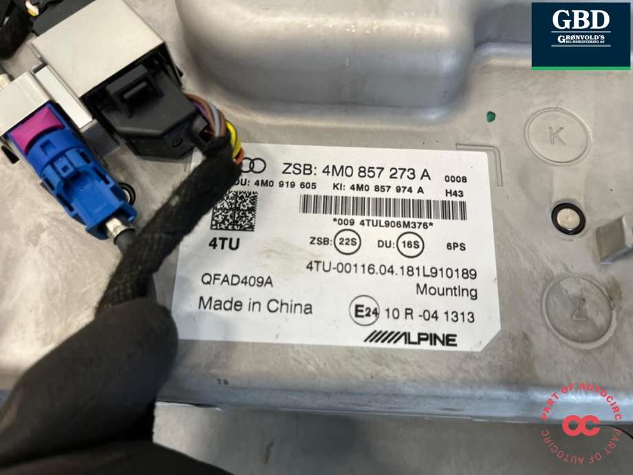 Bilstereo navigasjon skjerm til Audi Q7 2015-->> (Type II) (|4M0 857 273 A)