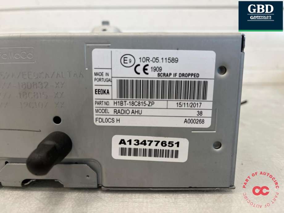 Bilstereo til Ford Fiesta 2017-->> (Type VII)  (|H1BT 18C815 ZP)