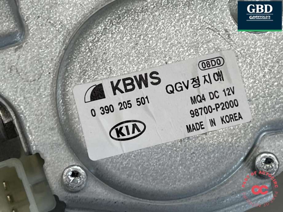 Viskermotor bakrute til Kia Sorento 2016-->> Type III  (98700P 2000|)