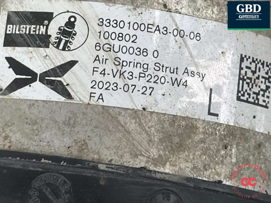 Fjær foran nivå luftpute/belg til XPeng G9 2023-->>  (3330100EA3-00-06|)