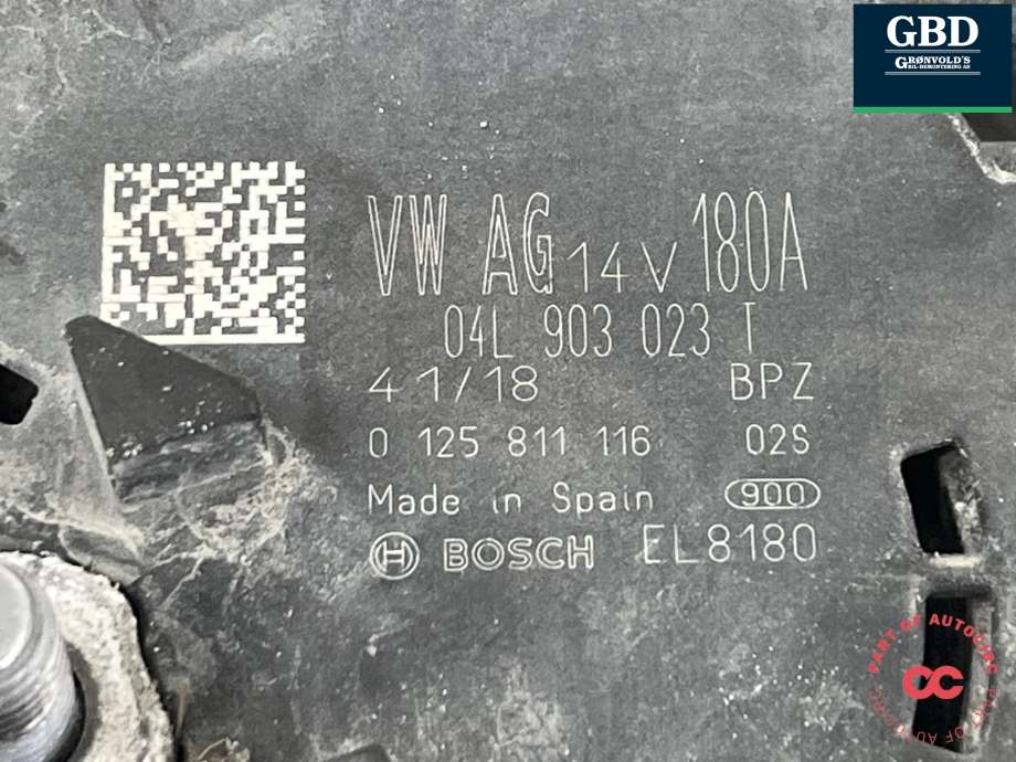 Dynamo diesel til VW Transporter / Caravelle 2019-->> (T6.1) (T6.1) (04L 903 023 T|04L 903 023 TX|)