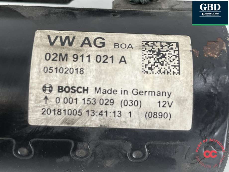 Starter diesel til VW Transporter / Caravelle 2019-->> (T6.1) (T6.1) (02M 911 021 A|02M 911 021 AX|)