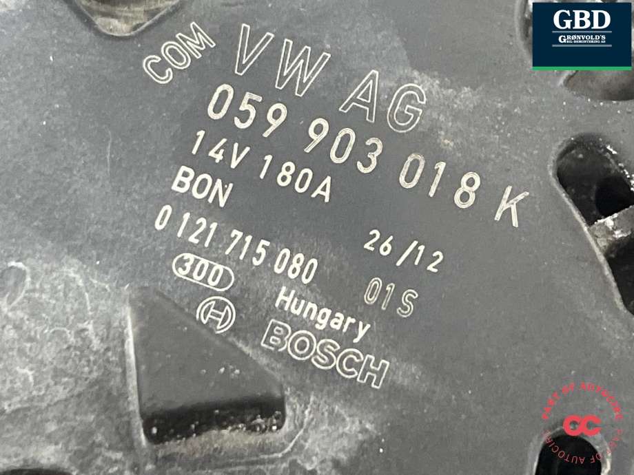Dynamo diesel til Audi Q7 2010-2015 (Type I, Fase 2) (059 903 018 K|059 903 018 EX|)