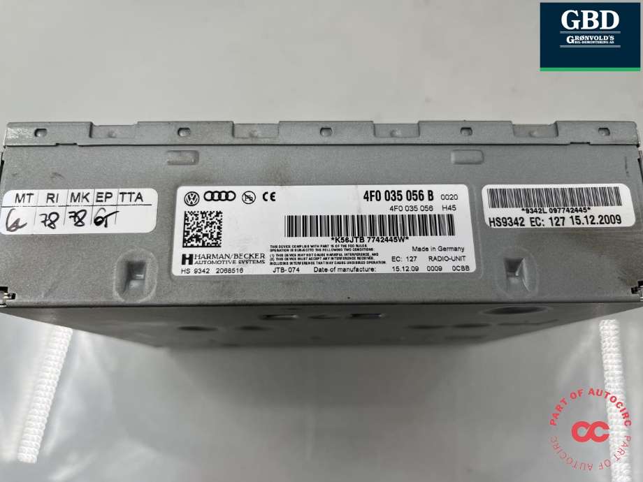 Bilstereo til Audi Q5 2008-2012 (Type I, Fase 1) (4F0 035 056 B|4F0 035 056 BX|)