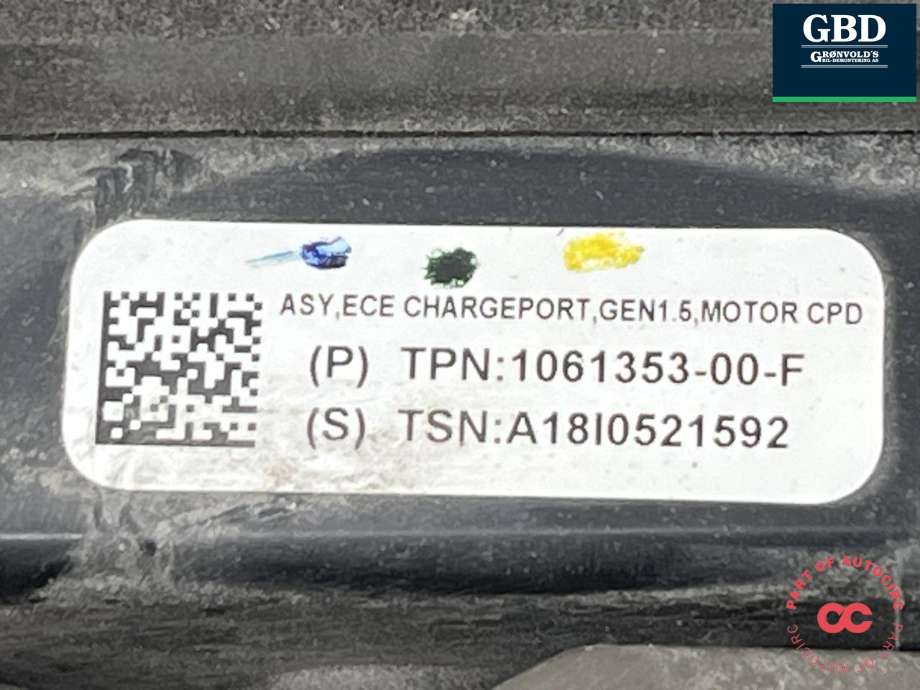 Batterilader inntak/luke til Tesla Model X 2016-->> (1061353-00-G|1061353-00-F|)