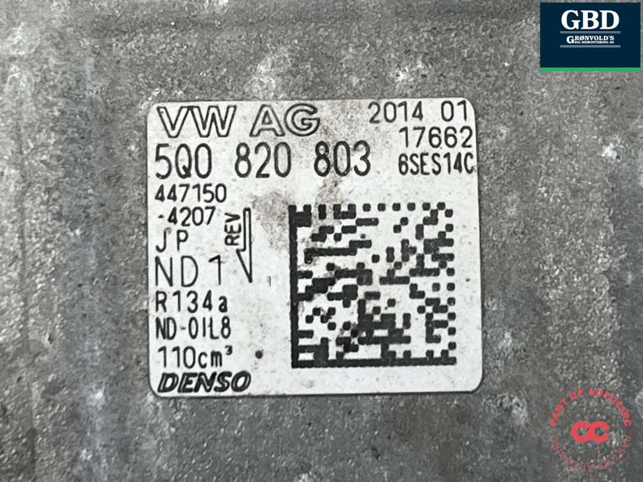 Aircondition kompressor til VW Golf VII 2012-2017 (Fase 1)  (5Q0 820 803 K|5Q0 820 803 F|)