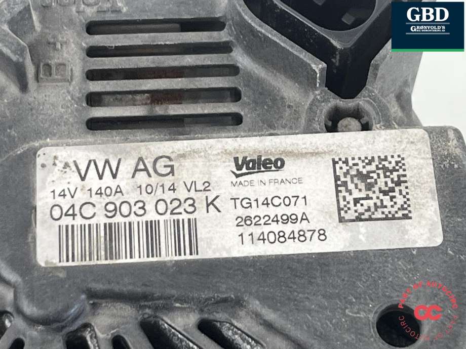 Dynamo diesel til VW Golf VII 2012-2017 (Fase 1) (04E 903 015 P|04C 903 023 L|)