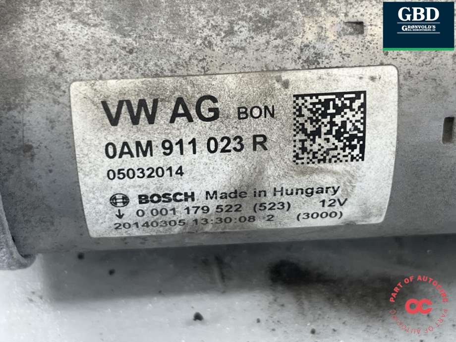 Starter diesel til VW Golf VII 2012-2017 (Fase 1) (0AM 911 022 C|0AM 911 023 R|)