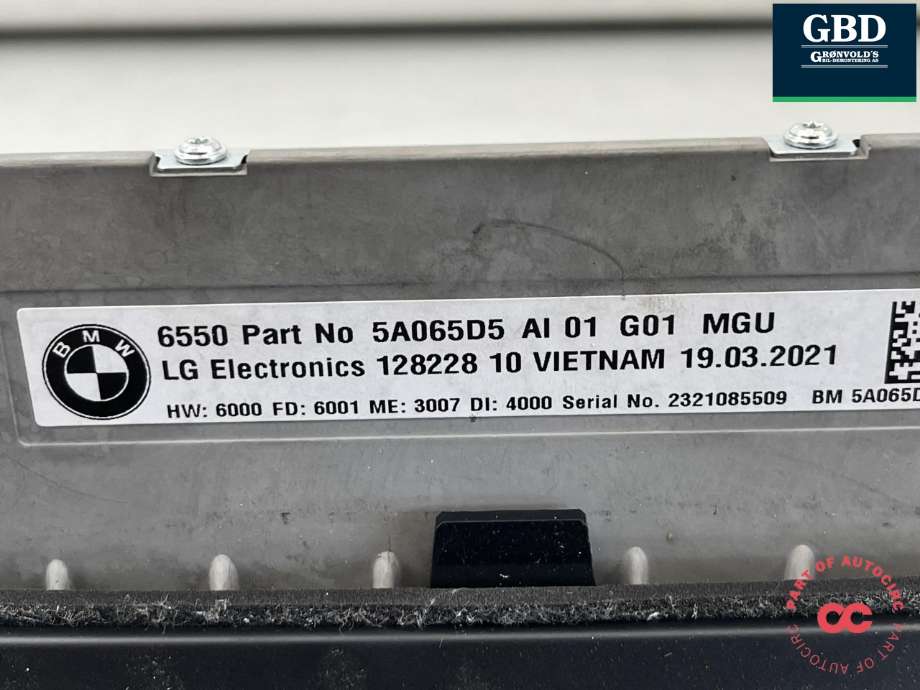 Bilstereo navigasjon skjerm til BMW iX3 2021-->>  (65 50 5 A06 5D5|6550 5A065D5|)