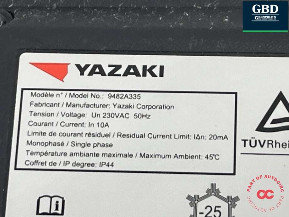 Batterilader kabel til Mitsubishi Outlander 2015-->> (Type III, Fase 2)  (|9482A335)