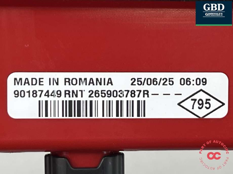 Baklykt bremselys bakrute til Mercedes Citan 2021-->> (W420) (W420) (|265903787R)