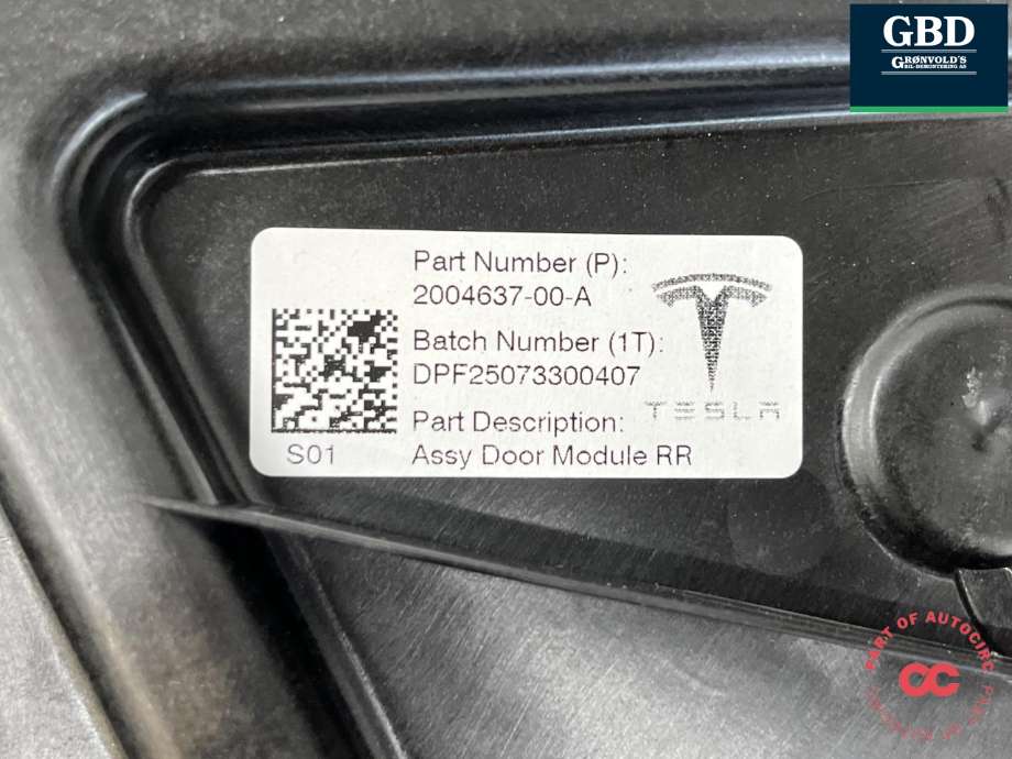 Ruteheis høyre bak til Tesla Model Y 2024-->> (Type II)
