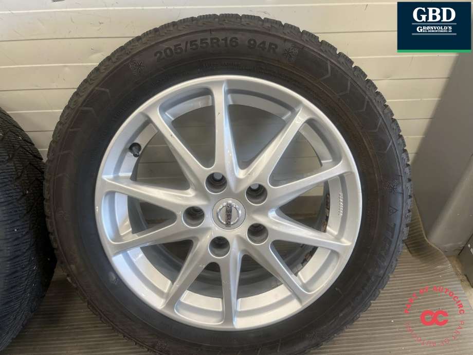 Hjulsett aluminium vinter til Nissan Leaf 2018-->> (Type II) (SNOWLINK TRIANGLE|205-55R16 7.5MM|6.5JX16 ET40|PROD 2024)