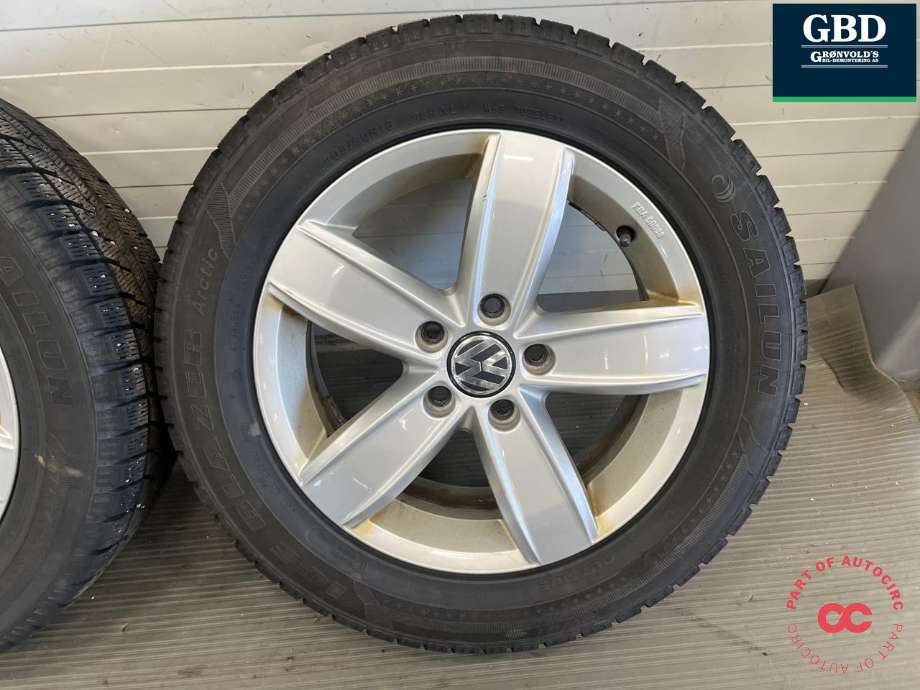 Hjulsett aluminium vinter til VW Touran 2015-2021 (Type II) (SAILUN ICE BLAZER|205-60R16 6MM|6JX16H2 ET48|PROD 2724)
