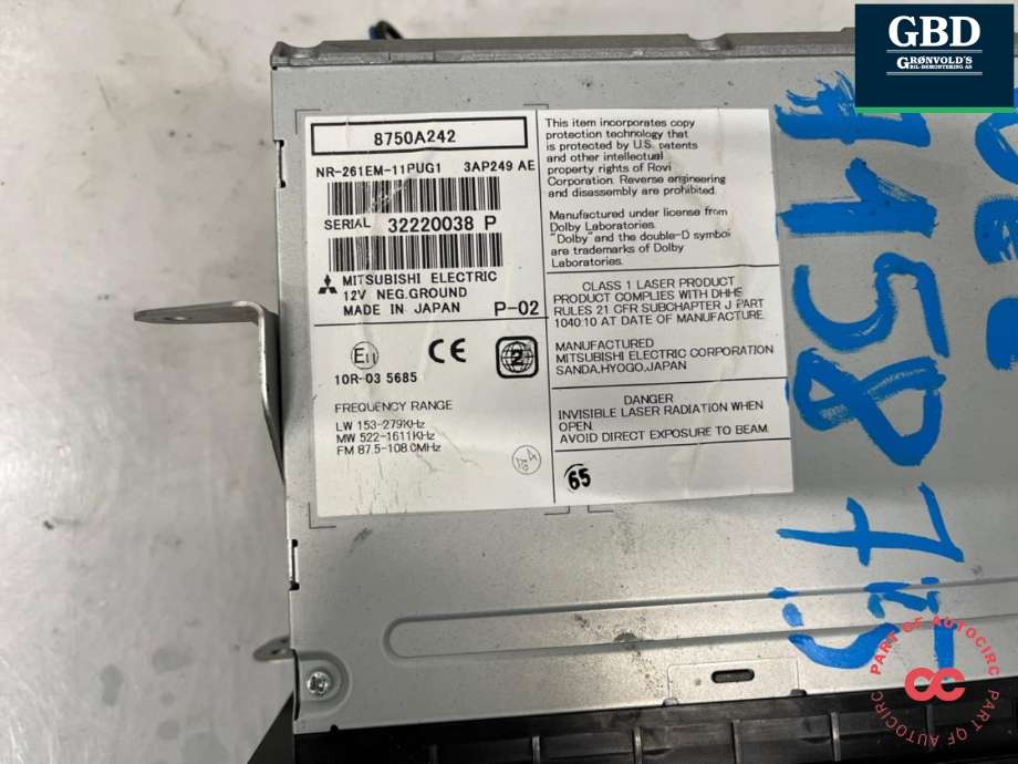 Bilstereo navigasjon spiller til Peugeot 4008 2012-2017  (16 081 243 80|)