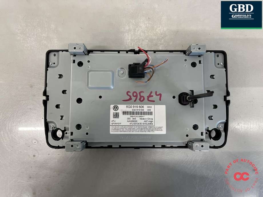 Bilstereo navigasjon skjerm til VW e-Golf 2014-2017 (Fase 1)  (|5G0919606)