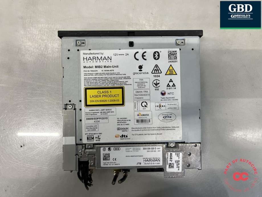Bilstereo til VW e-Golf 2014-2017 (Fase 1) (|3G0035020D)