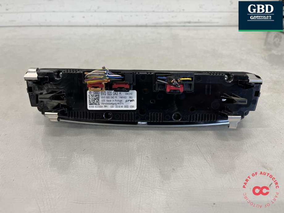 Varmeapparat betjening til Audi A3 2016-2020 (Type III, Fase 2)  (|8V0820043R)