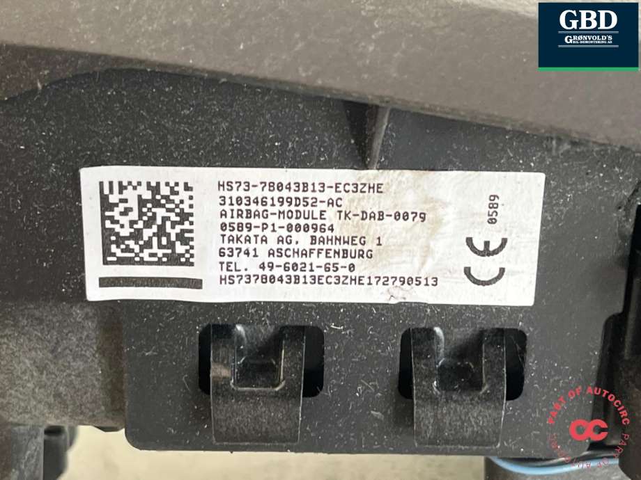Airbag rattpute til Ford Mondeo 2014-2019 (Type V, Fase 1)  (2215950|HS73-78043B13-EC3ZHE|)