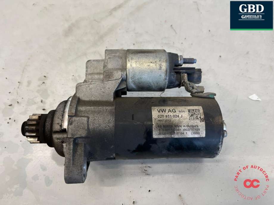 Starter til VW Polo 2009-2014 (Type V, Fase 1)  (02T 911 024 J|02T 911 024 JX|)